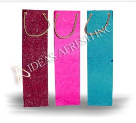 Assorted Wine Bags in Leather Textured Paper