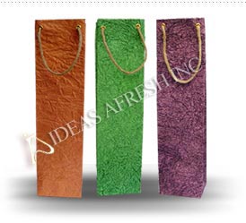 Assorted Wine Bags in Leather Textured Paper