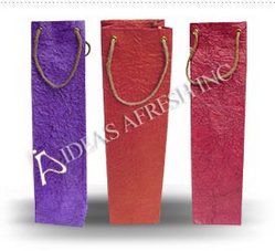 Wine Bags in Metallic Leather Textured Paper